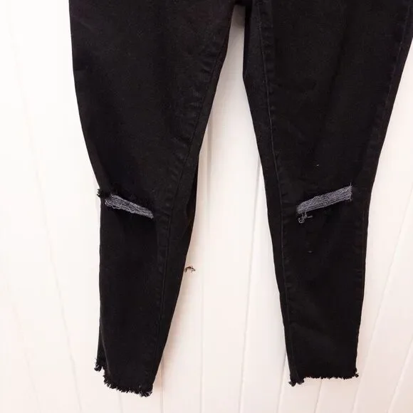 Blanqi Maternity Denim Jeans Black Skinny Over-Belly Panel Distressed Size 14 - Picture 4 of 9